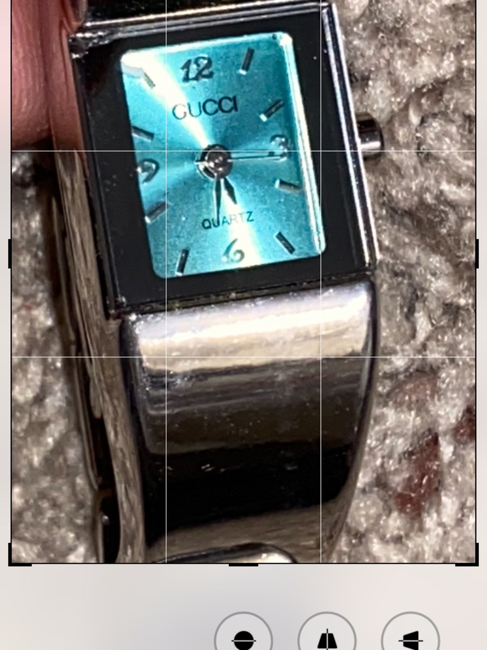 Gucci Silver Stainless Steel Bracelet Watch with Turquoise Dial